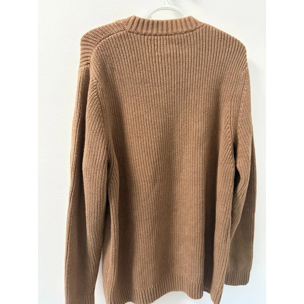 Duluth Trading Co Henley Sweater Mens XL Tall Gorpcore Shaker Knit Cotton Brown